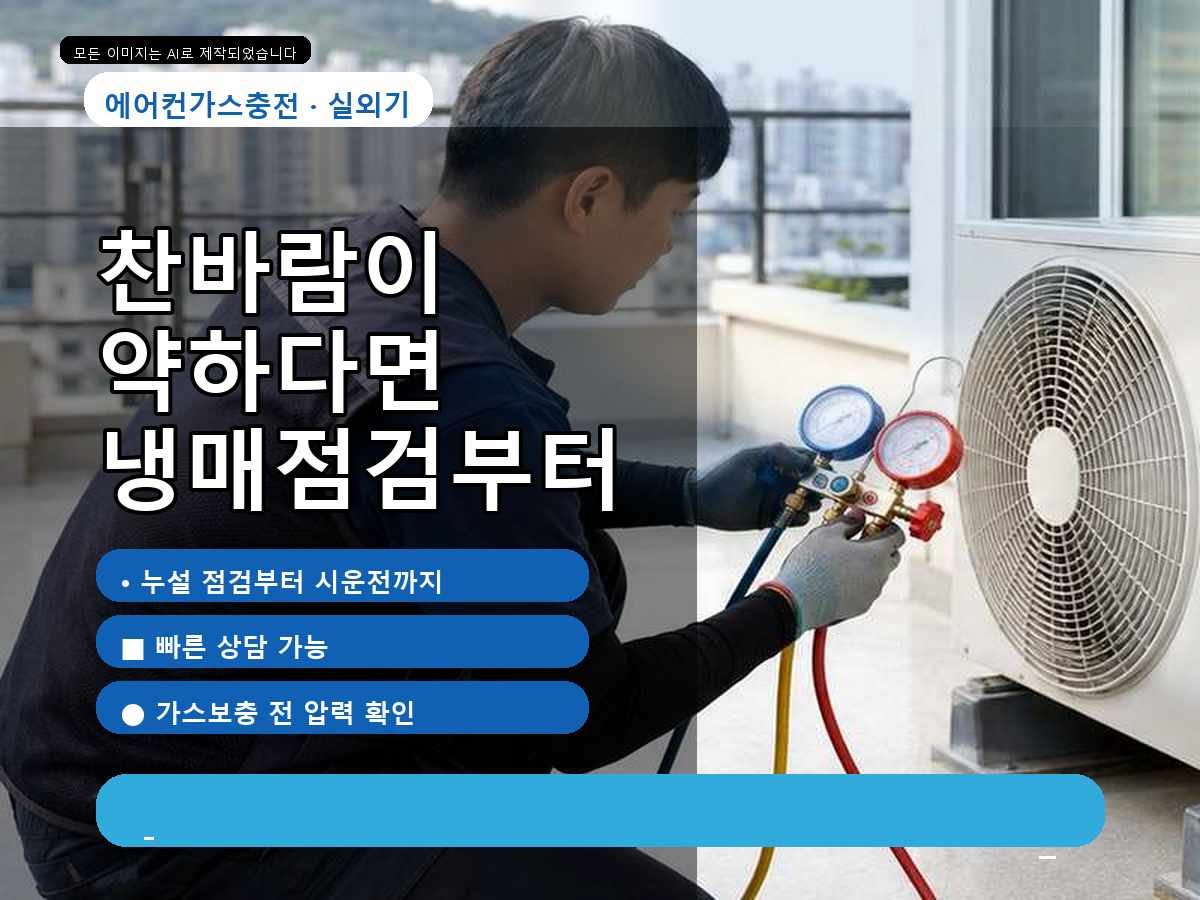 광주시 엄미리 에어컨가스충전, 가스 부족 의심으로 점검한 현장