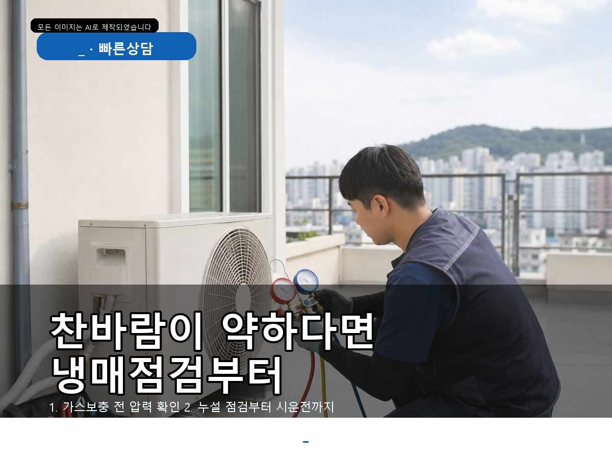 광명시 일직동 에어컨가스충전, 찬바람이 약해진 원인을 확인한 사례