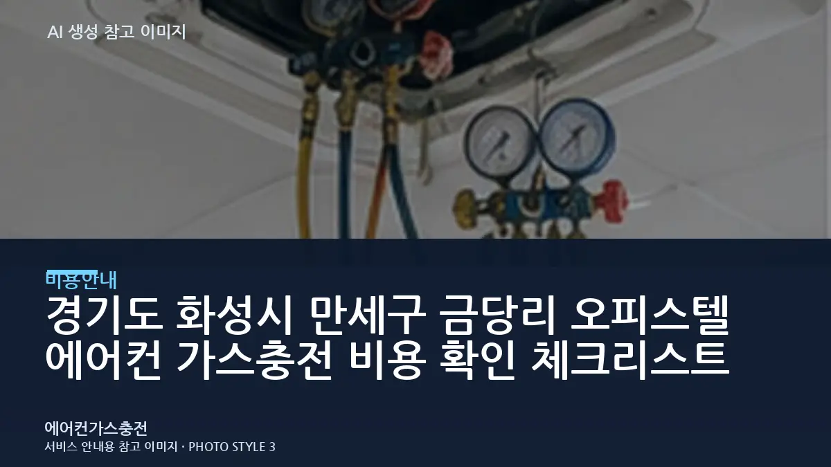경기도 화성시 만세구 금당리 오피스텔 에어컨 가스충전 비용 확인 체크리스트