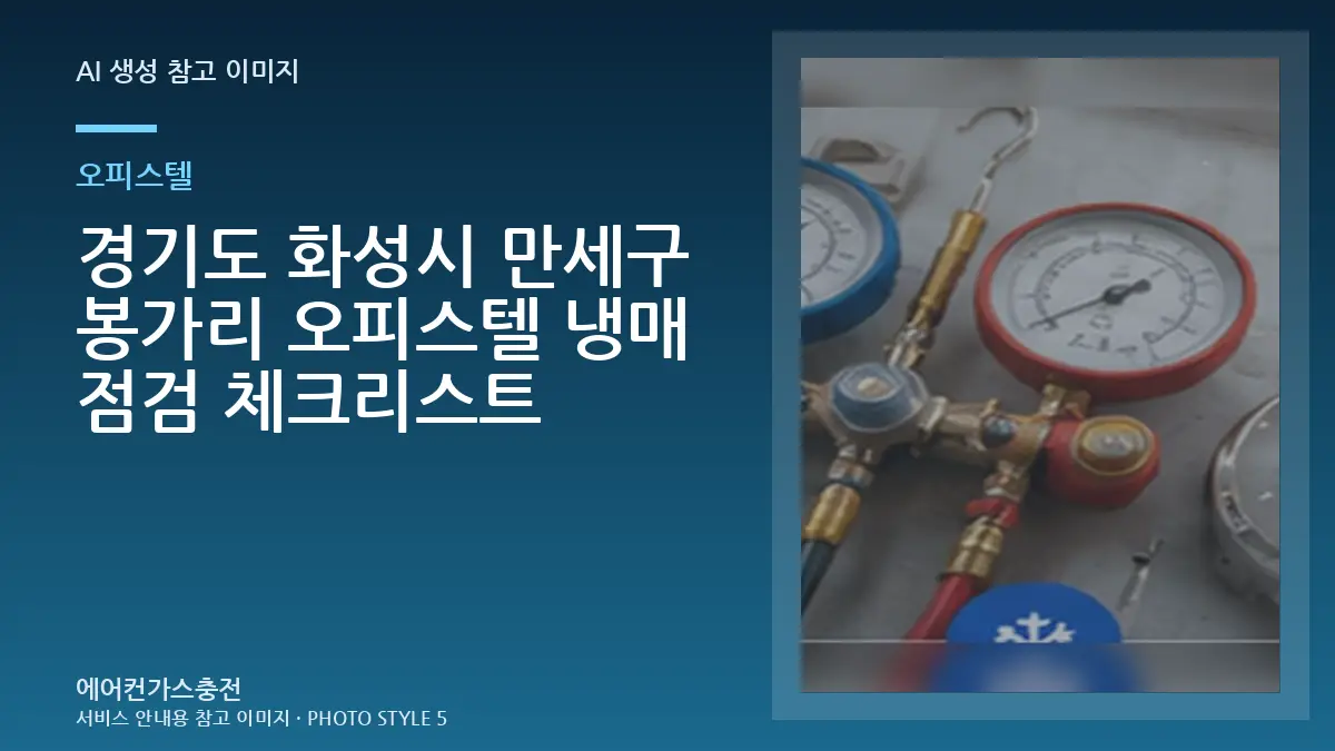 경기도 화성시 만세구 봉가리 오피스텔 냉매 점검 체크리스트