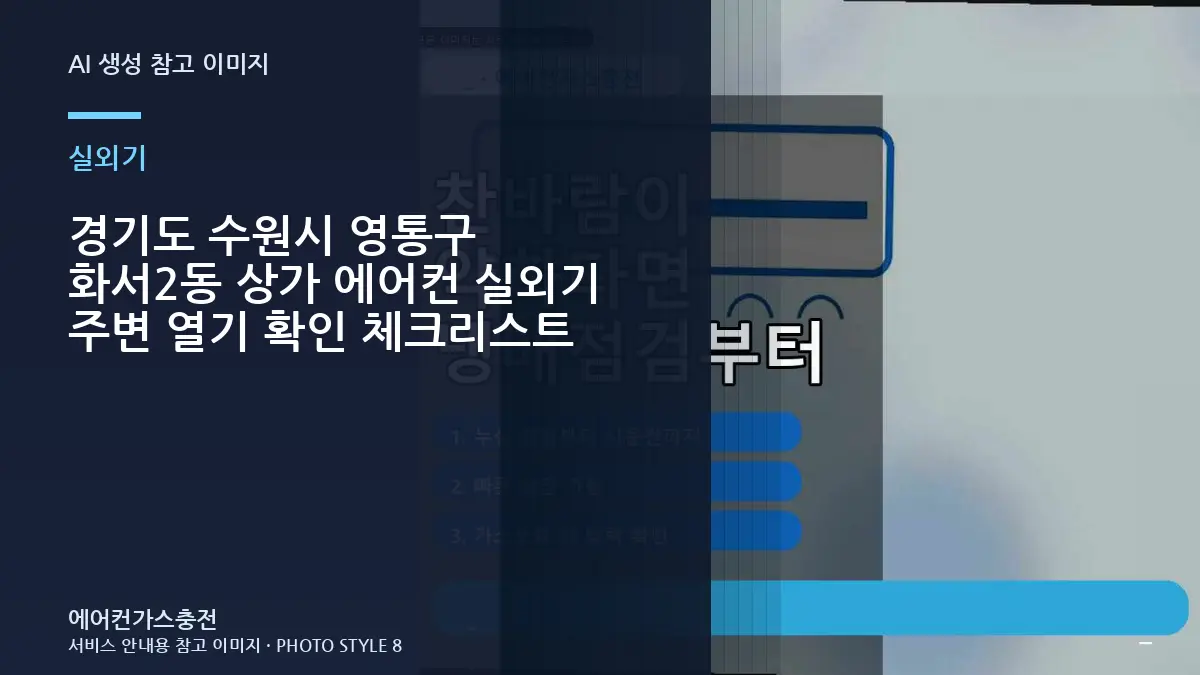 경기도 수원시 영통구 화서2동 상가 에어컨 실외기 주변 열기 확인 체크리스트