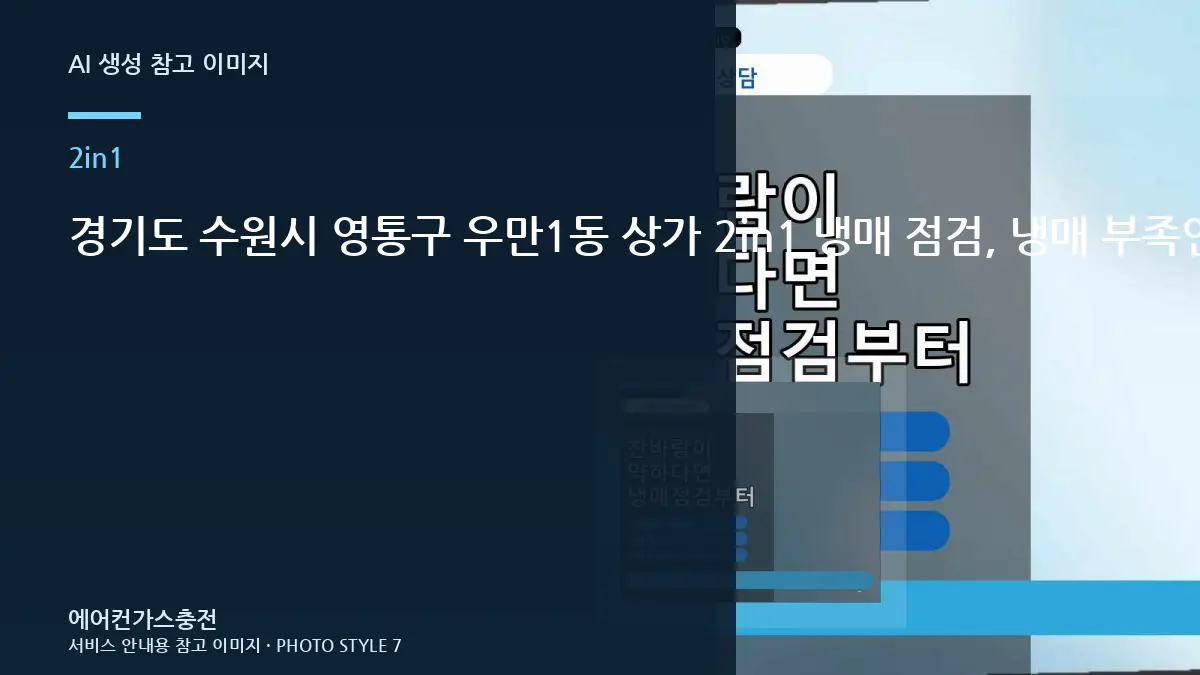 경기도 수원시 영통구 우만1동 상가 2in1 냉매 점검, 냉매 부족인지 구분하는 순서