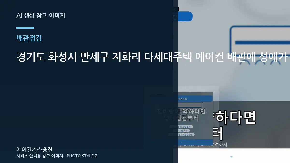 경기도 화성시 만세구 지화리 다세대주택 에어컨 배관에 성에가 보일 때 체크리스트