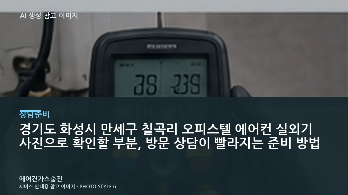 경기도 화성시 만세구 칠곡리 오피스텔 에어컨 실외기 사진으로 확인할 부분, 방문 상담이 빨라지는 준비 방법