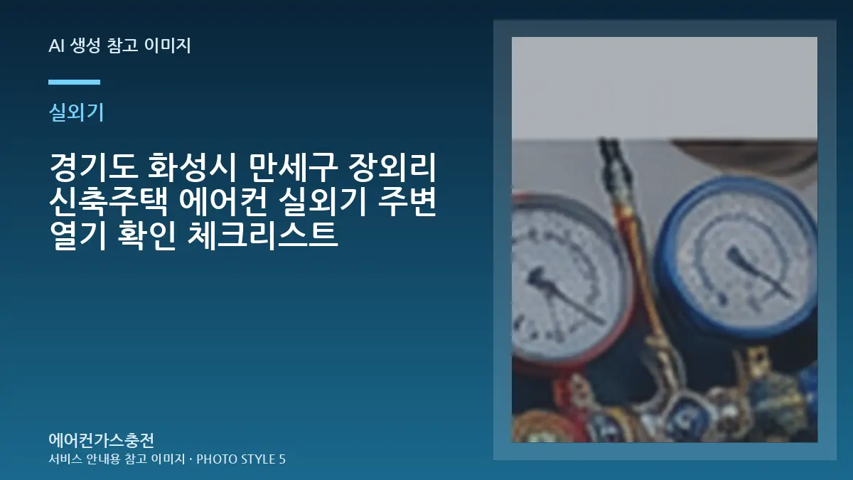 경기도 화성시 만세구 장외리 신축주택 에어컨 실외기 주변 열기 확인 체크리스트