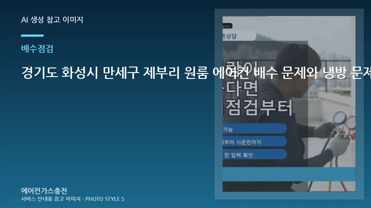 경기도 화성시 만세구 제부리 원룸 에어컨 배수 문제와 냉방 문제 구분, 상담 전에 준비할 정보