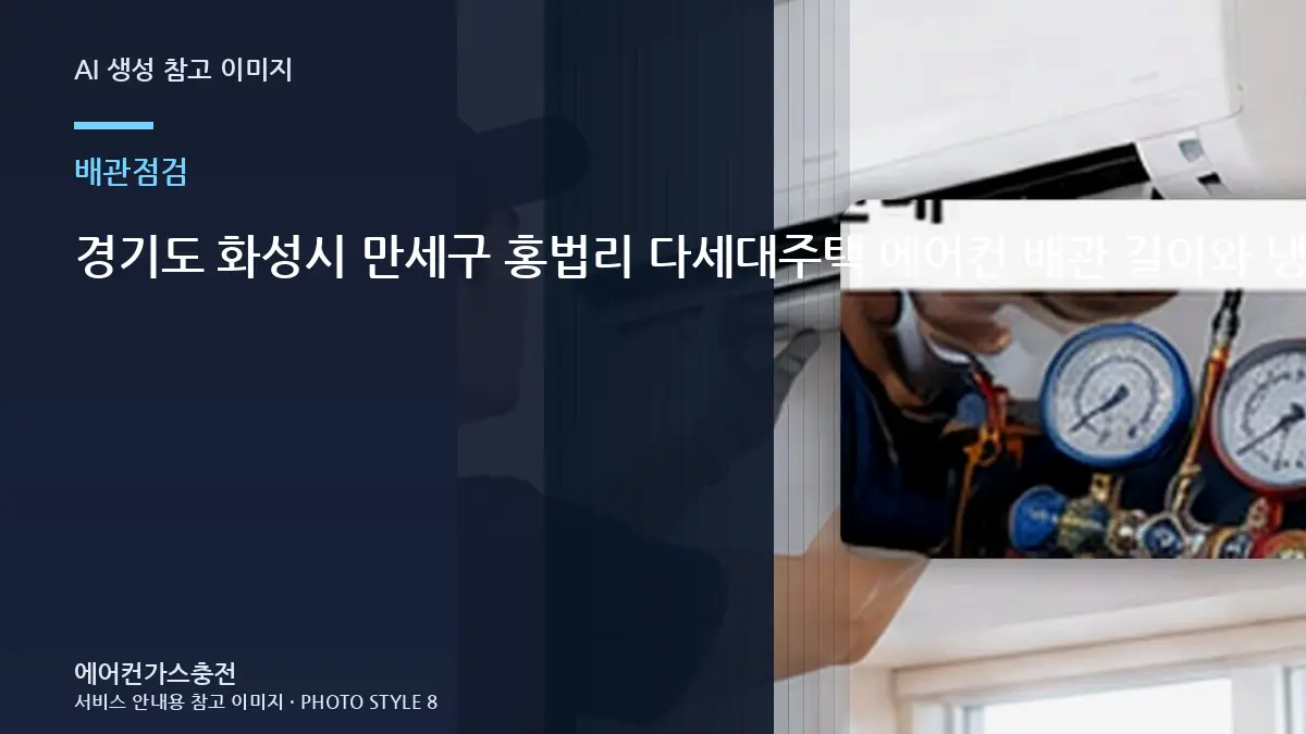 경기도 화성시 만세구 홍법리 다세대주택 에어컨 배관 길이와 냉매 점검, 상담 전에 사진으로 준비할 부분