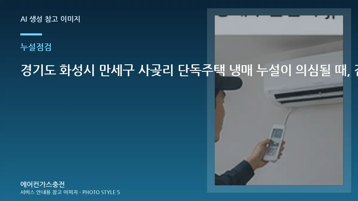 경기도 화성시 만세구 사곶리 단독주택 냉매 누설이 의심될 때, 같은 증상이 반복되지 않게 확인할 것
