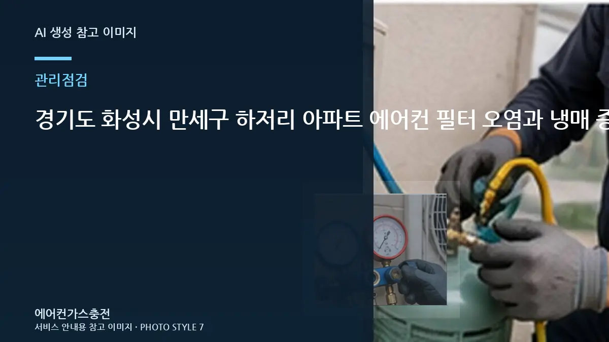 경기도 화성시 만세구 하저리 아파트 에어컨 필터 오염과 냉매 증상 구분, 가스충전 전에 먼저 확인하는 이유