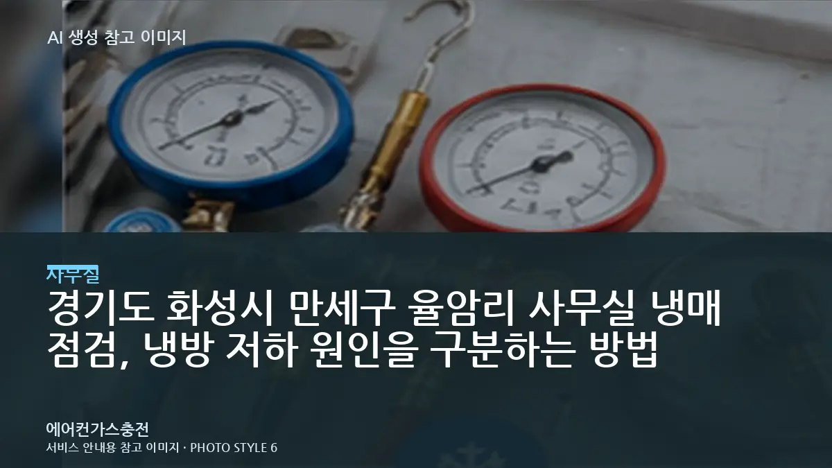 경기도 화성시 만세구 율암리 사무실 냉매 점검, 냉방 저하 원인을 구분하는 방법