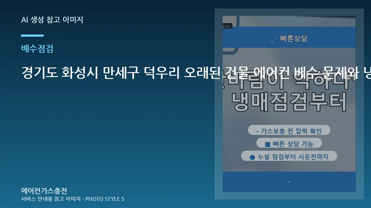 경기도 화성시 만세구 덕우리 오래된 건물 에어컨 배수 문제와 냉방 문제 구분, 냉방 저하 원인을 나눠 보는 방법