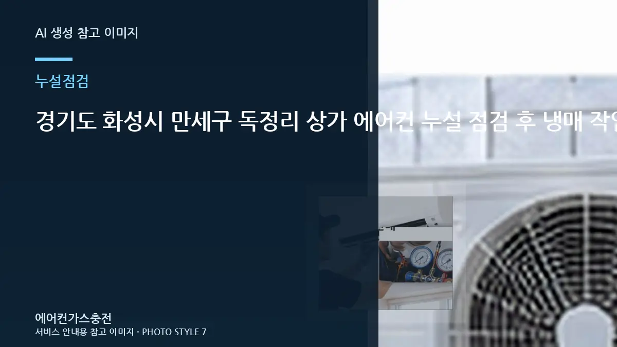 경기도 화성시 만세구 독정리 상가 에어컨 누설 점검 후 냉매 작업 상담 전에 준비할 정보
