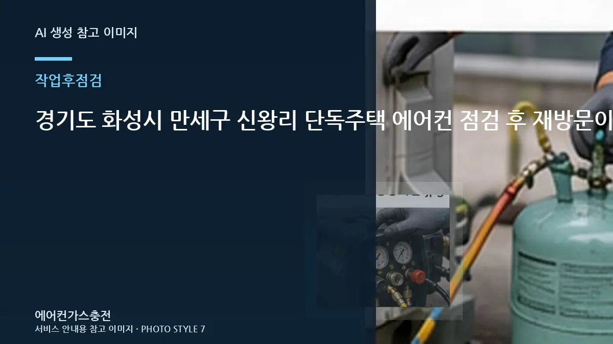 경기도 화성시 만세구 신왕리 단독주택 에어컨 점검 후 재방문이 필요한 신호, 누설 재발 신호를 확인하는 방법
