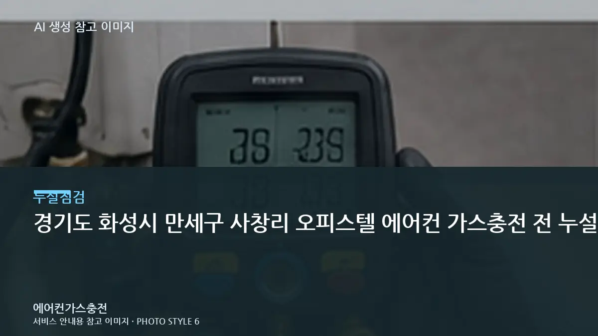 경기도 화성시 만세구 사창리 오피스텔 에어컨 가스충전 전 누설 확인, 충전과 누설수리를 구분하는 방법
