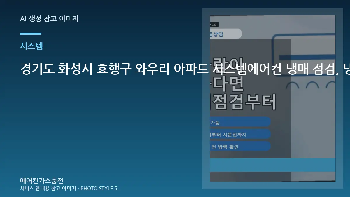 경기도 화성시 효행구 와우리 아파트 시스템에어컨 냉매 점검, 냉방이 약할 때 먼저 확인할 것