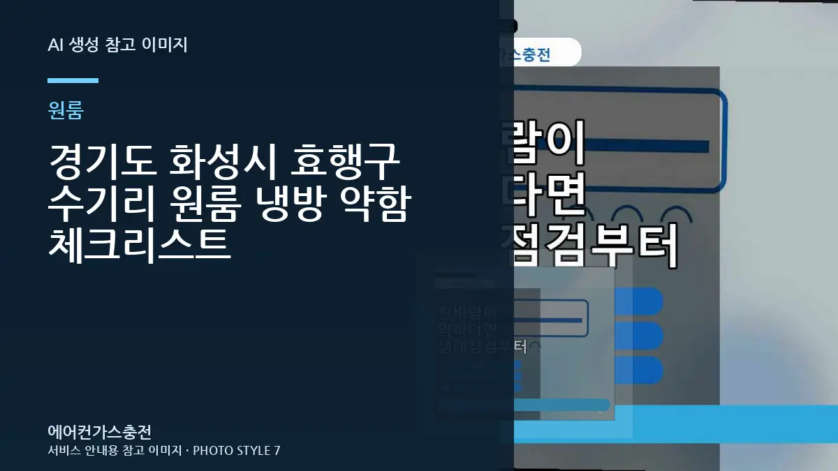 경기도 화성시 효행구 수기리 원룸 냉방 약함 체크리스트