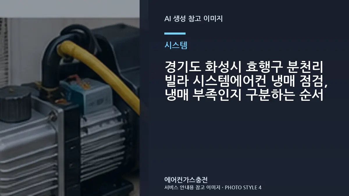 경기도 화성시 효행구 분천리 빌라 시스템에어컨 냉매 점검, 냉매 부족인지 구분하는 순서