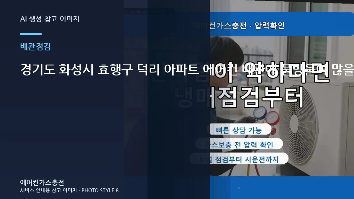 경기도 화성시 효행구 덕리 아파트 에어컨 배관에 물방울이 많을 때, 냉매 점검과 함께 확인할 배관 상태