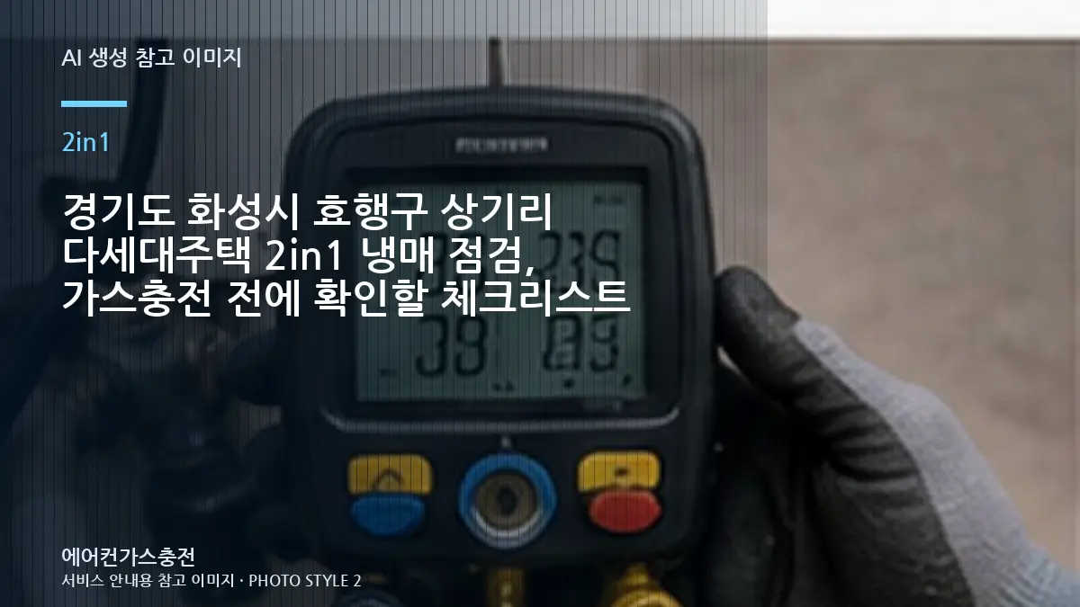 경기도 화성시 효행구 상기리 다세대주택 2in1 냉매 점검, 가스충전 전에 확인할 체크리스트