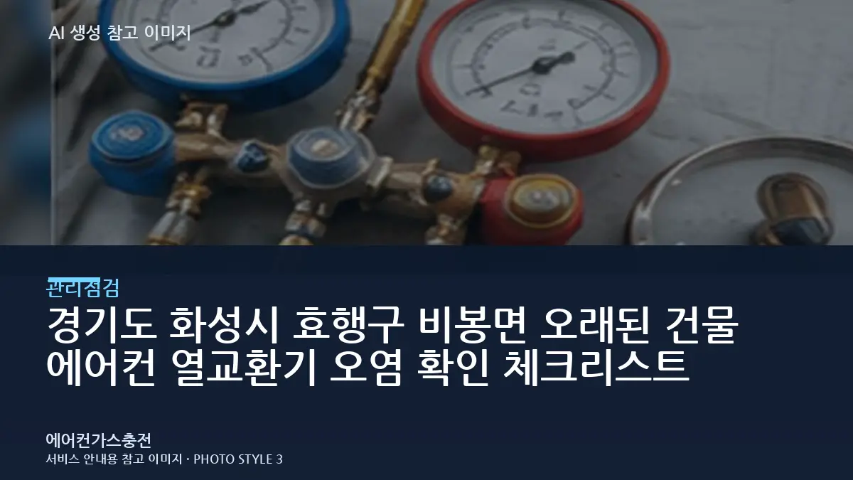 경기도 화성시 효행구 비봉면 오래된 건물 에어컨 열교환기 오염 확인 체크리스트