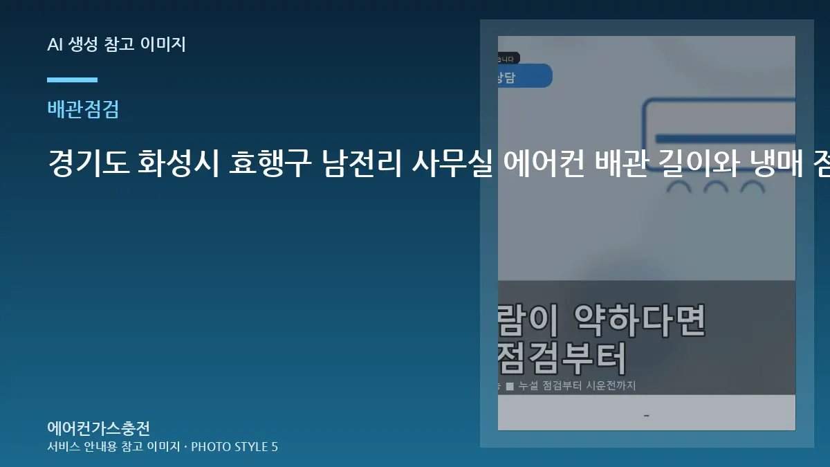 경기도 화성시 효행구 남전리 사무실 에어컨 배관 길이와 냉매 점검, 작업 범위를 정하는 기준
