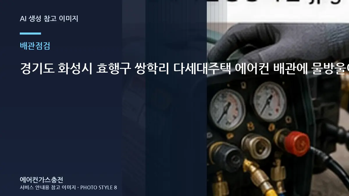 경기도 화성시 효행구 쌍학리 다세대주택 에어컨 배관에 물방울이 많을 때, 연결부와 누설 가능성을 확인하는 방법