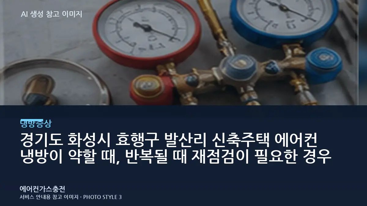 경기도 화성시 효행구 발산리 신축주택 에어컨 냉방이 약할 때, 반복될 때 재점검이 필요한 경우