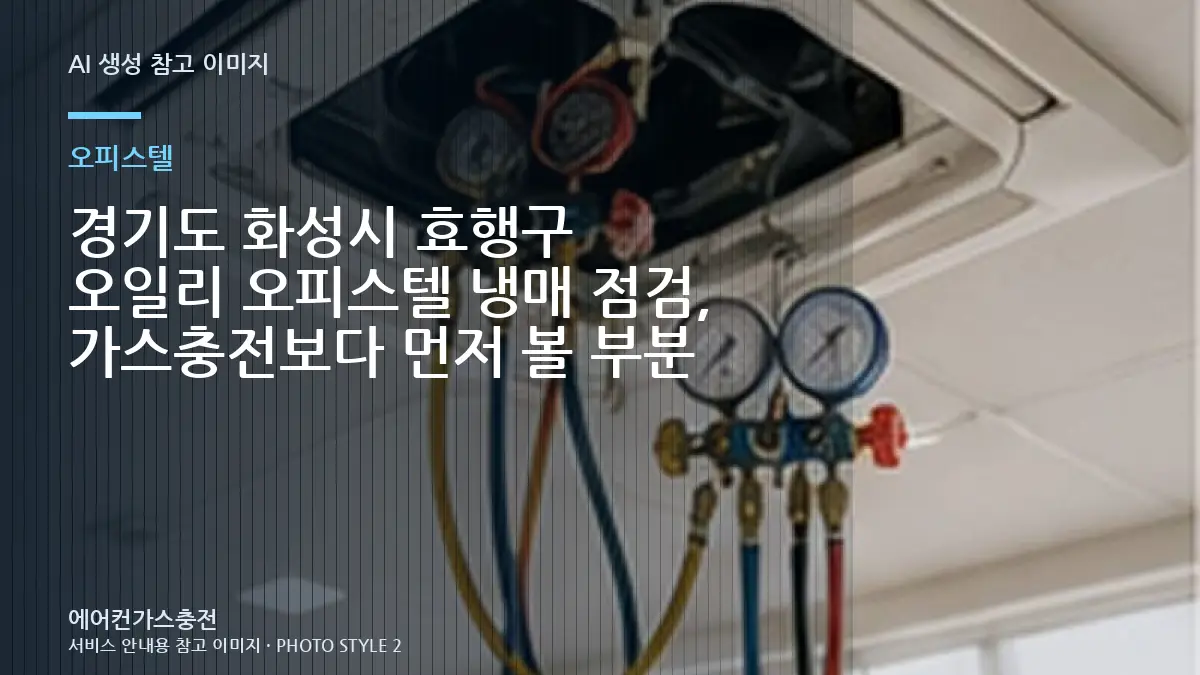 경기도 화성시 효행구 오일리 오피스텔 냉매 점검, 가스충전보다 먼저 볼 부분