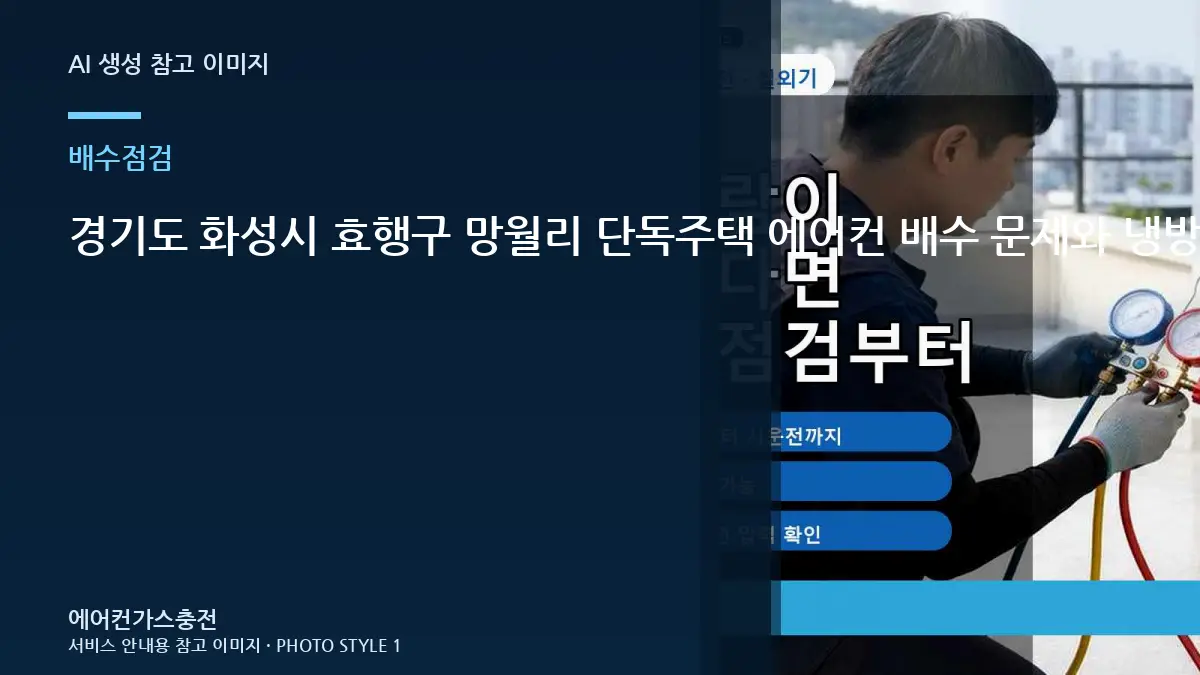 경기도 화성시 효행구 망월리 단독주택 에어컨 배수 문제와 냉방 문제 구분, 재점검이 필요한 경우
