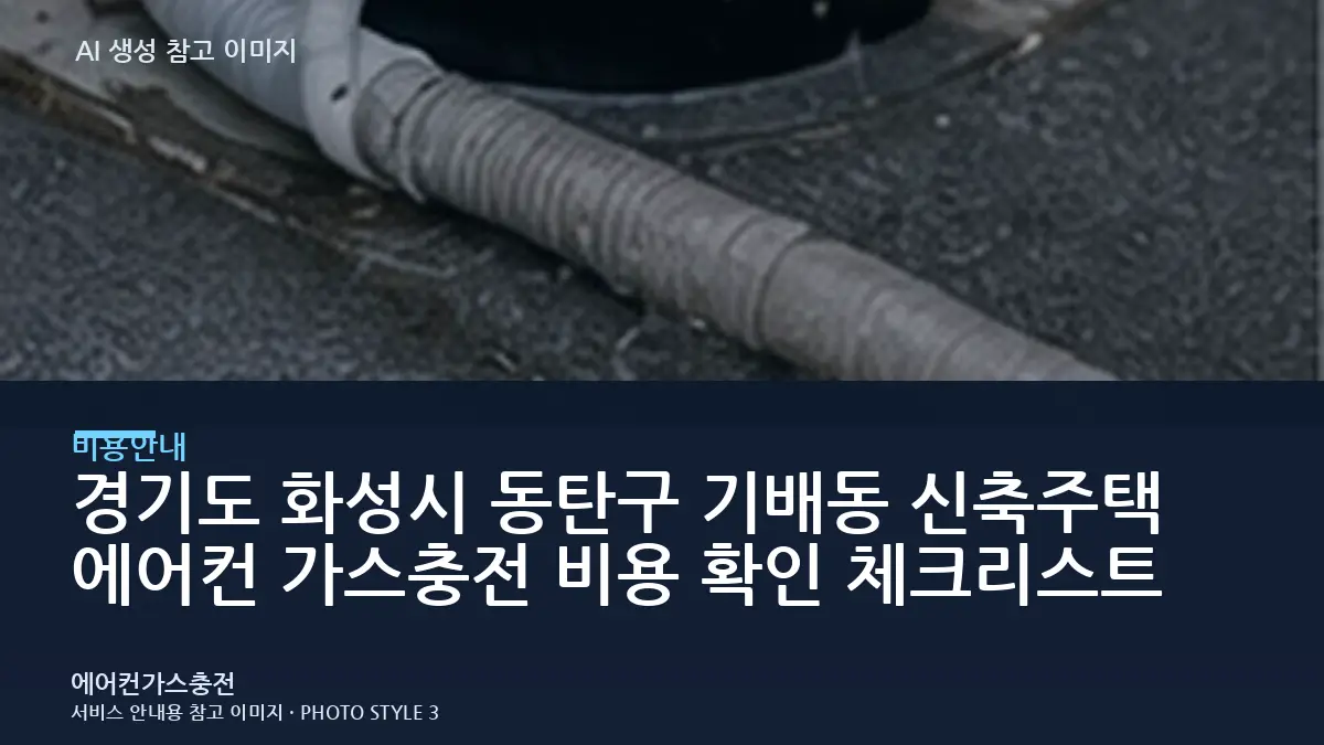 경기도 화성시 동탄구 기배동 신축주택 에어컨 가스충전 비용 확인 체크리스트