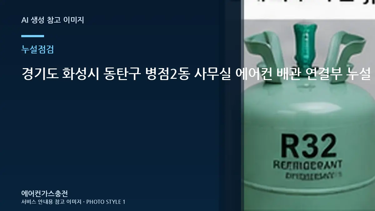 경기도 화성시 동탄구 병점2동 사무실 에어컨 배관 연결부 누설 확인, 충전과 누설수리를 구분하는 방법